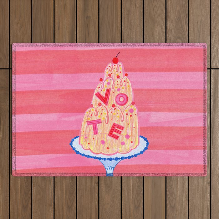 Mold the Future & Vote in Cherry Red Outdoor Rug Gallery Image 1