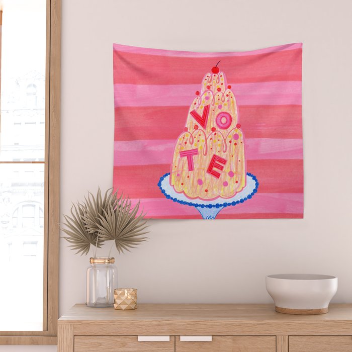 Mold the Future & Vote in Cherry Red Wall Tapestry Gallery Image 2
