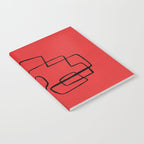 Minimalist Minimal Line Drawing Line Art Maze Red Painting Mid Century Modern Cool Retro Funky Trendy Notebook Gallery Image 2