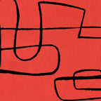 Minimalist Minimal Line Drawing Line Art Maze Red Painting Mid Century Modern Cool Retro Funky Trendy Coffee Mug Gallery Image 2