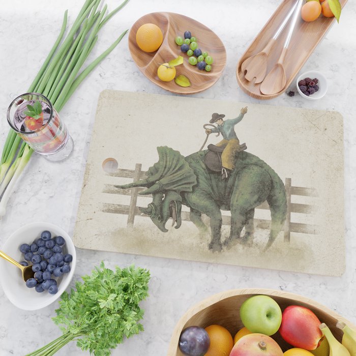 Dino Rodeo  Cutting Board Gallery Image 2