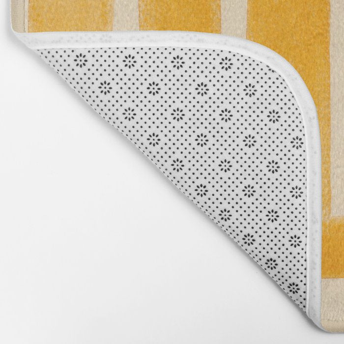 Yellow Ocher Mid Century Pattern Bath Mat Gallery Image 2
