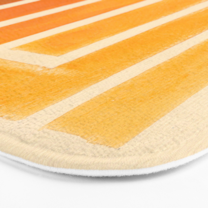 Yellow Ocher Mid Century Pattern Bath Mat Gallery Image 3
