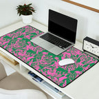 Pink petals on green Desk Mat Gallery Image 2