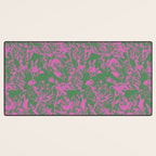 Pink petals on green Desk Mat Gallery Image 3