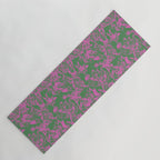 Pink petals on green Yoga Mat Gallery Image 1