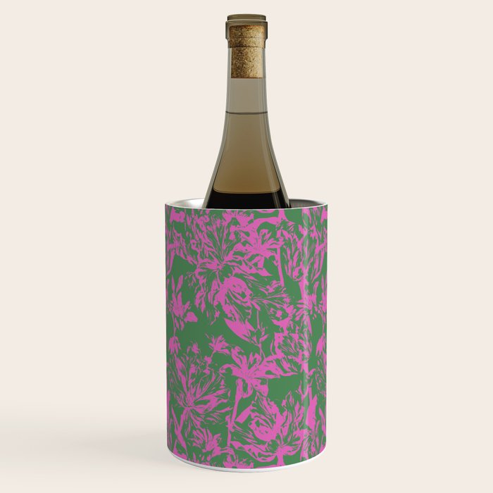 Pink petals on green Wine Chiller Gallery Image 3