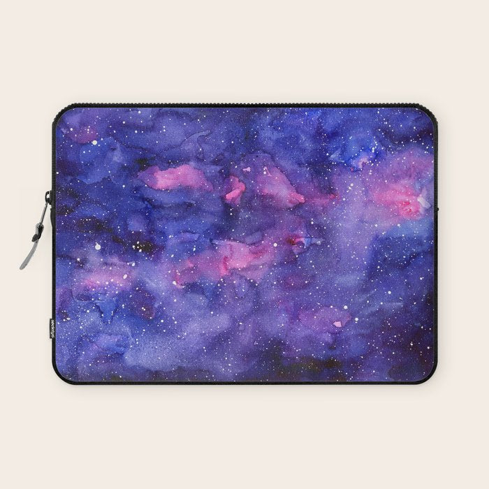Galaxy Pattern Watercolor Laptop Sleeve Gallery Image 1