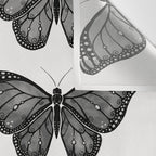 Monarch Butterfly - Black and White Wall Tapestry Gallery Image 3