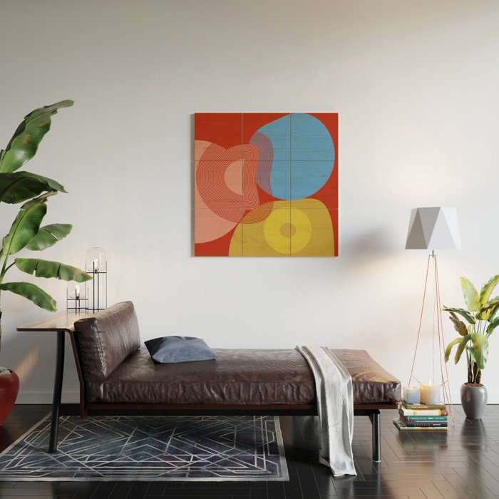 abstract retro vivid fall Wood Wall Art Gallery Image 2