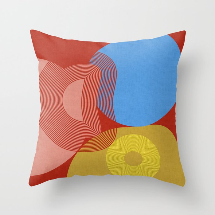 abstract retro vivid fall Throw Pillow Gallery Image 1