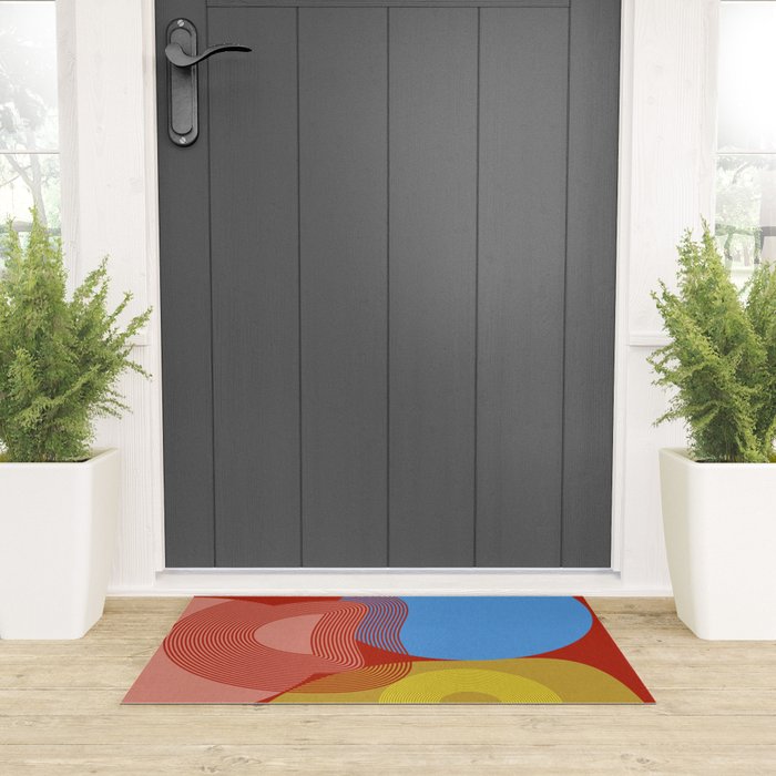 abstract retro vivid fall Welcome Mat Gallery Image 3