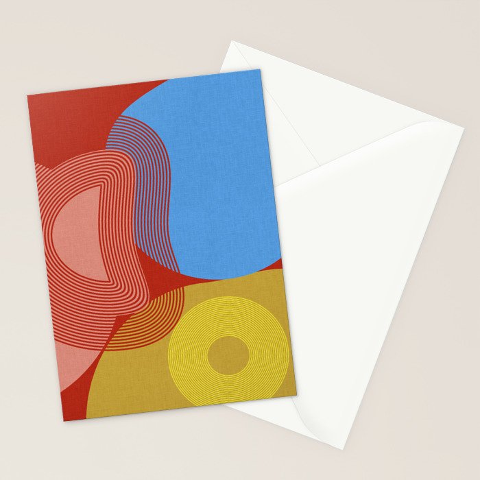 abstract retro vivid fall Stationery Card Gallery Image 2