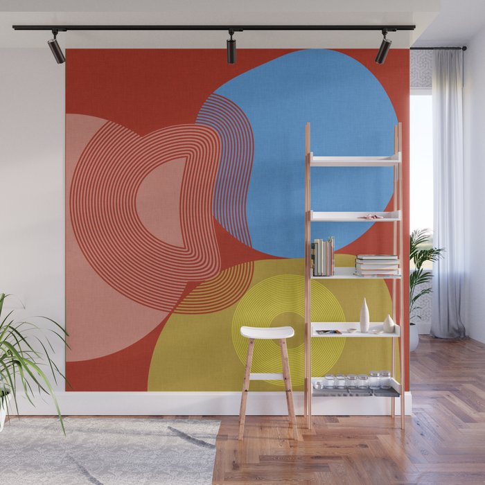 abstract retro vivid fall Wall Mural Gallery Image 1