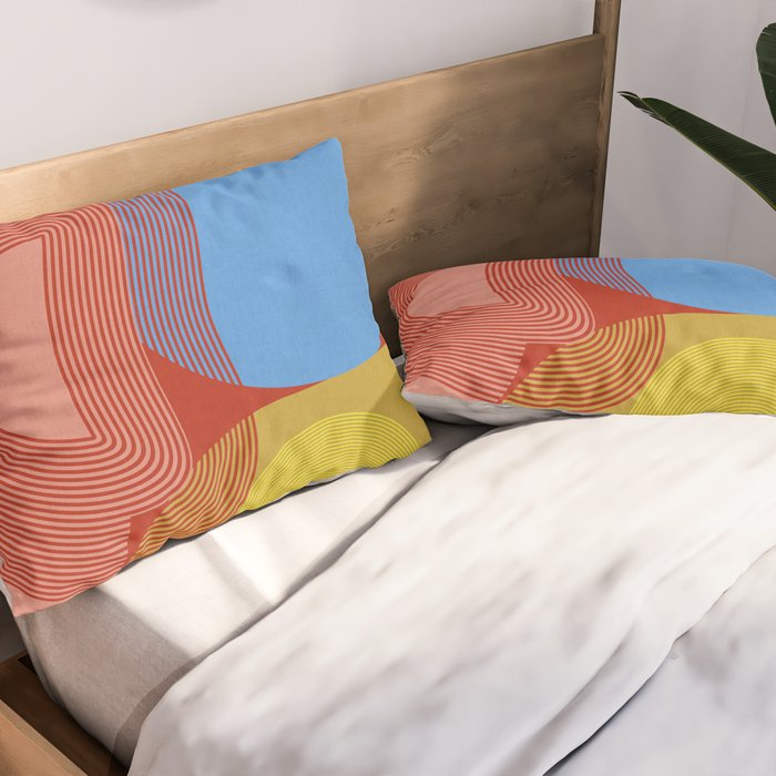 abstract retro vivid fall Pillow Sham Gallery Image 2