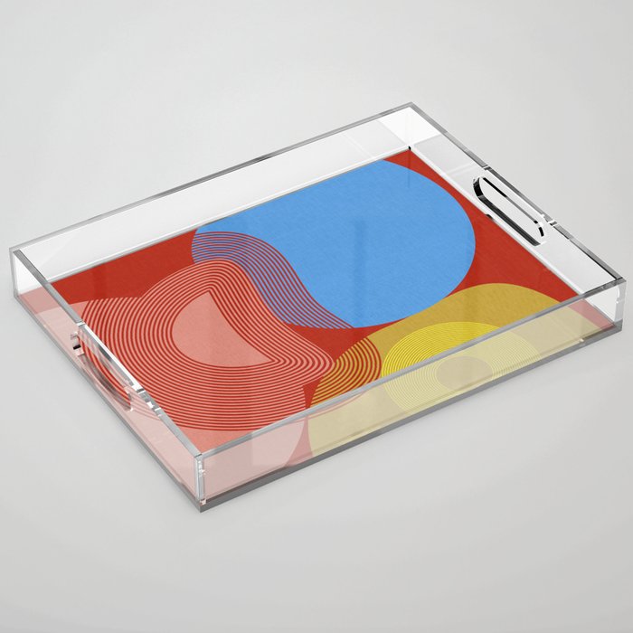 abstract retro vivid fall Acrylic Tray Gallery Image 1