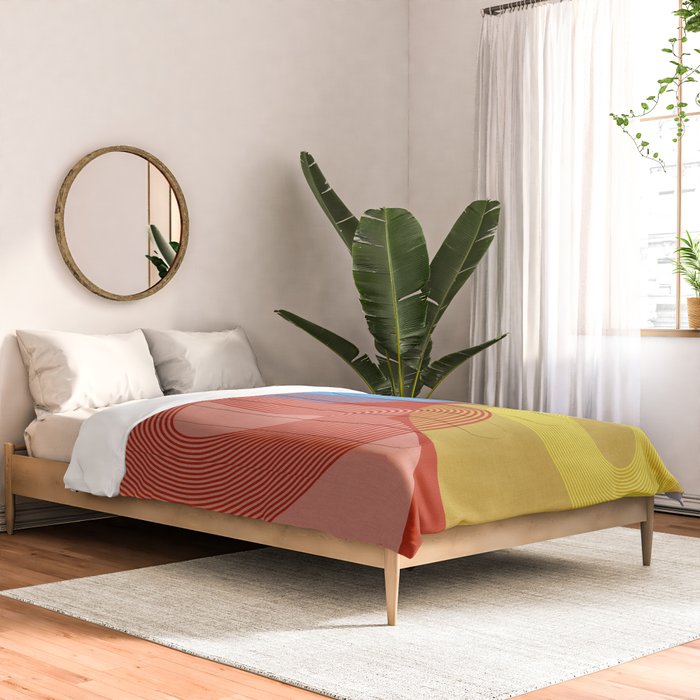 abstract retro vivid fall Comforter Gallery Image 2