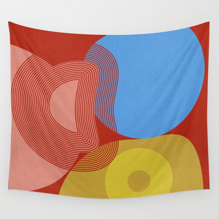 abstract retro vivid fall Wall Tapestry Gallery Image 1