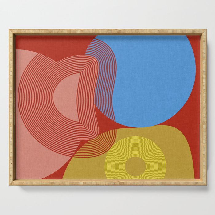abstract retro vivid fall Serving Tray Gallery Image 1