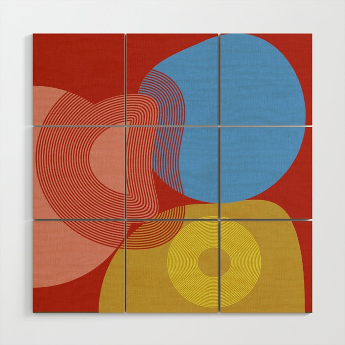 abstract retro vivid fall Wood Wall Art Gallery Image 1