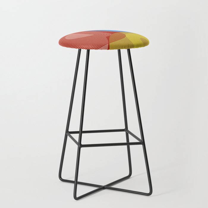 abstract retro vivid fall Stool Gallery Image 1