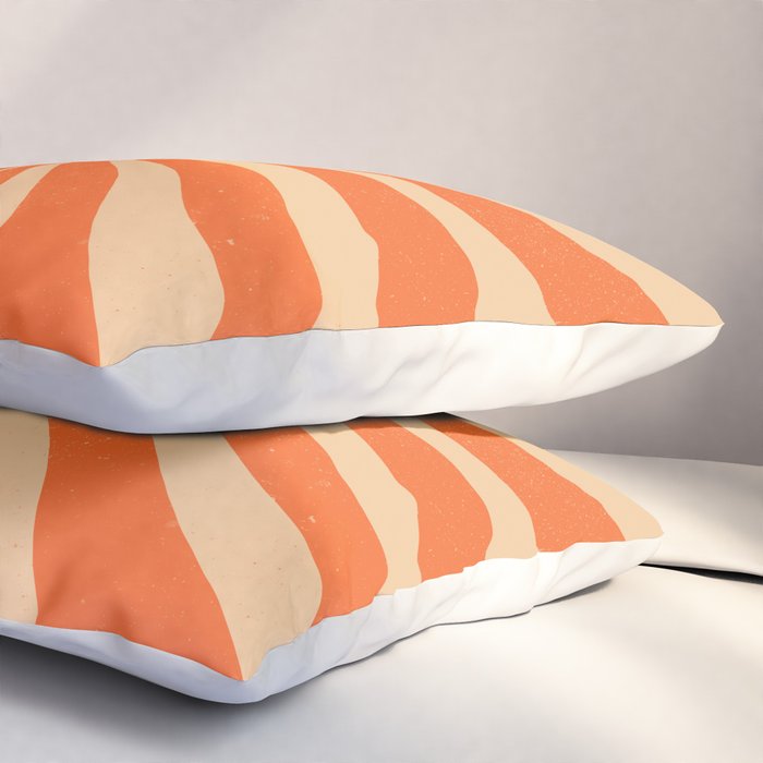 Retro Sun Vintage 70s 2 Orange Pillow Sham Gallery Image 3