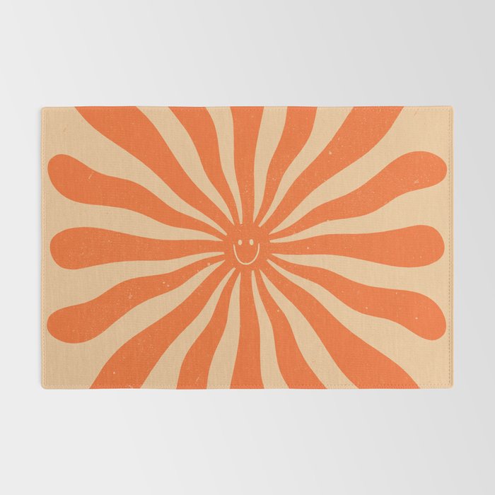 Retro Sun Vintage 70s 2 Orange Rug Gallery Image 2