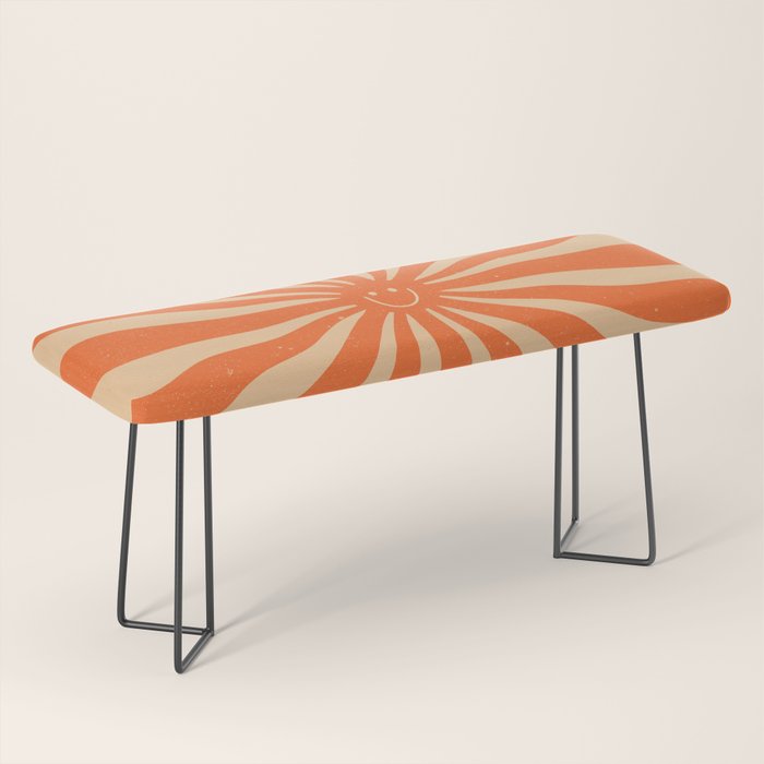 Retro Sun Vintage 70s 2 Orange Bench Gallery Image 1