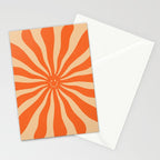 Retro Sun Vintage 70s 2 Orange Stationery Card Gallery Image 2