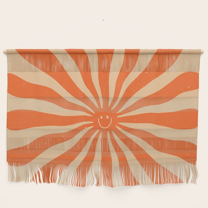 Retro Sun Vintage 70s 2 Orange Wall Hanging Gallery Image 1