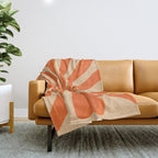 Retro Sun Vintage 70s 2 Orange Throw Blanket Gallery Image 1
