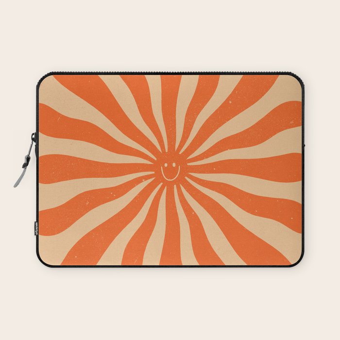Retro Sun Vintage 70s 2 Orange Laptop Sleeve Gallery Image 1