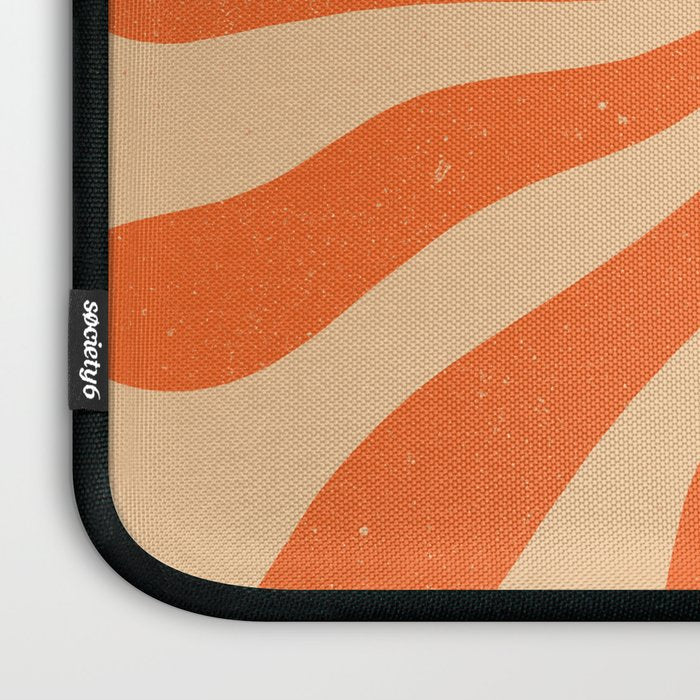 Retro Sun Vintage 70s 2 Orange Laptop Sleeve Gallery Image 3