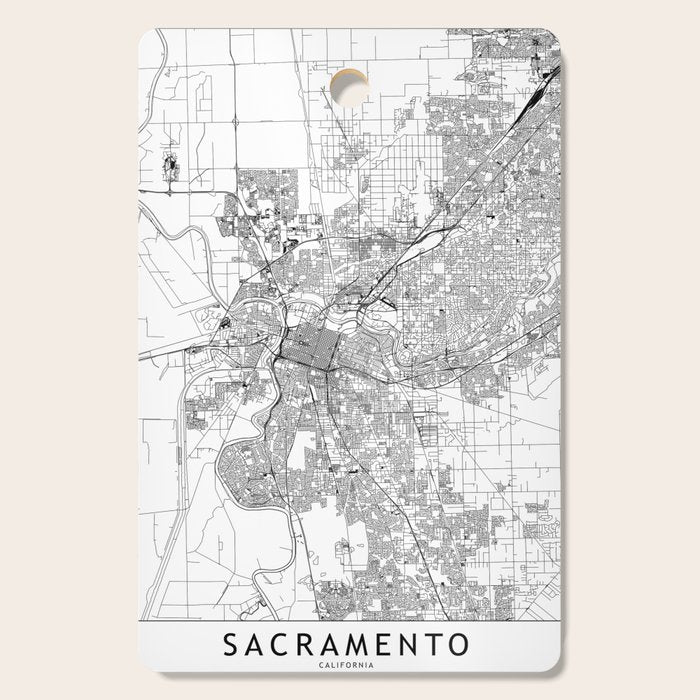 Sacramento White Map Cutting Board Gallery Image 1