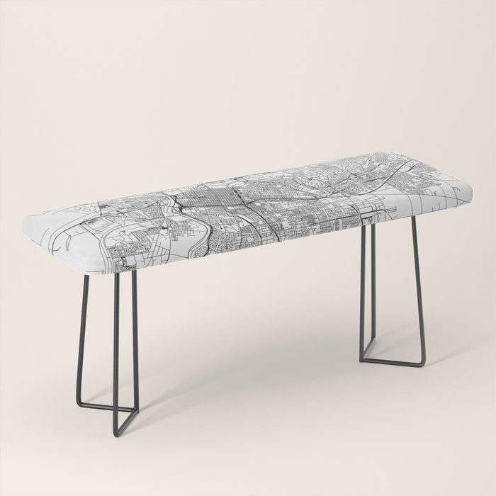 Sacramento White Map Bench Gallery Image 1