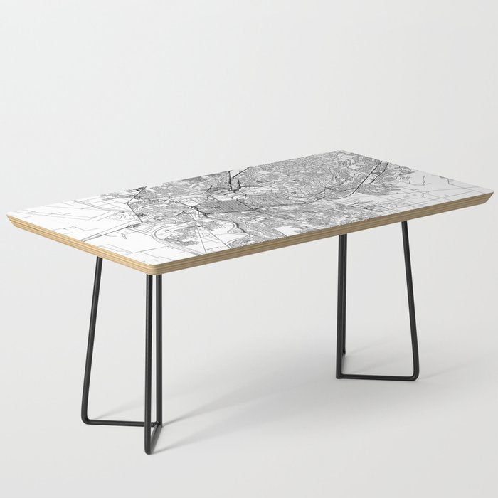 Sacramento White Map Coffee Table Gallery Image 1