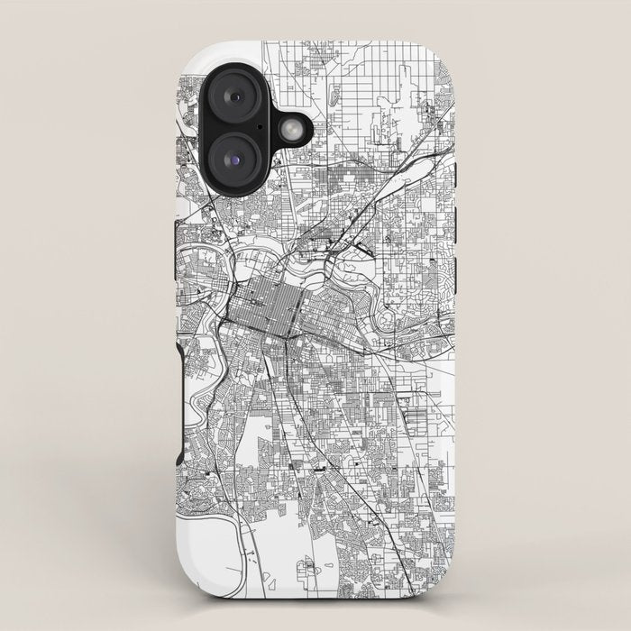 Sacramento White Map iPhone Case Gallery Image 1