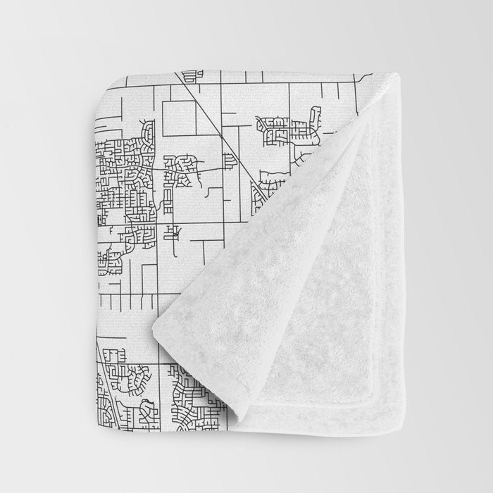 Sacramento White Map Throw Blanket Gallery Image 3