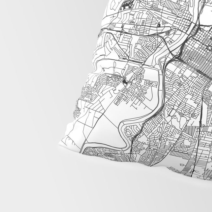 Sacramento White Map Pillow Sham Gallery Image 4