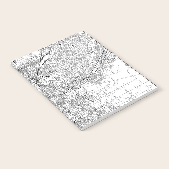 Sacramento White Map Notebook Gallery Image 1