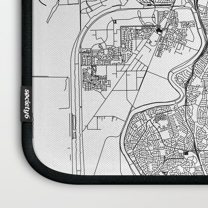 Sacramento White Map Laptop Sleeve Gallery Image 3