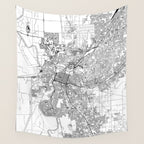 Sacramento White Map Wall Tapestry Gallery Image 4