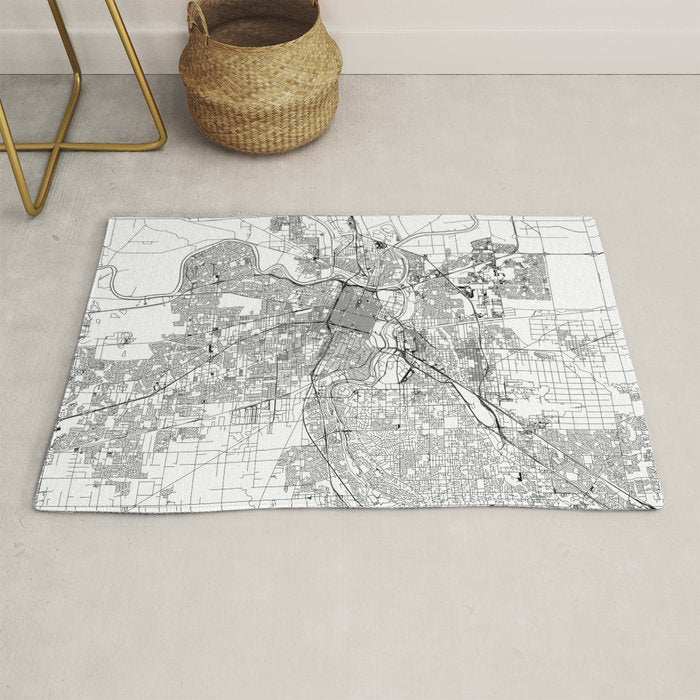 Sacramento White Map Rug Gallery Image 1