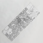 Sacramento White Map Yoga Mat Gallery Image 1