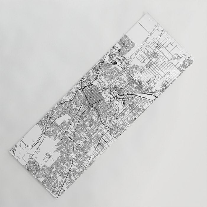 Sacramento White Map Yoga Mat Gallery Image 1