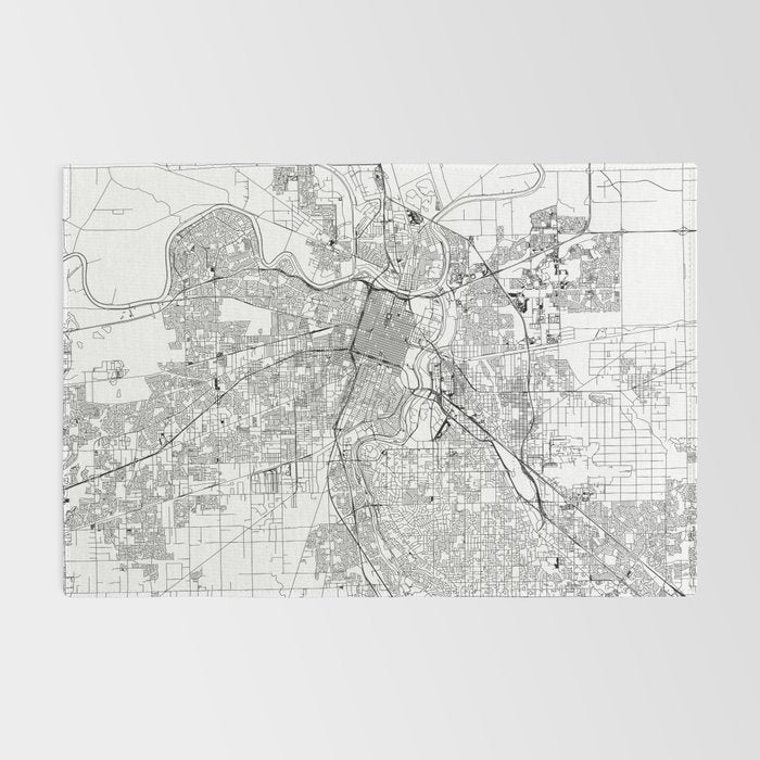 Sacramento White Map Rug Gallery Image 2