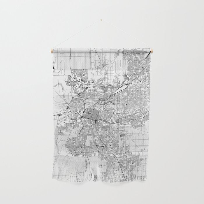 Sacramento White Map Wall Hanging Gallery Image 1