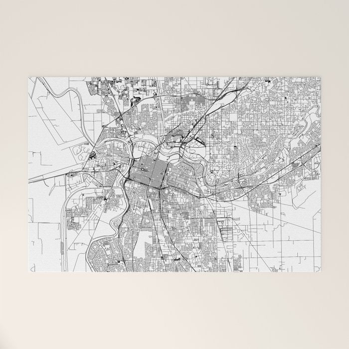 Sacramento White Map Welcome Mat Gallery Image 1