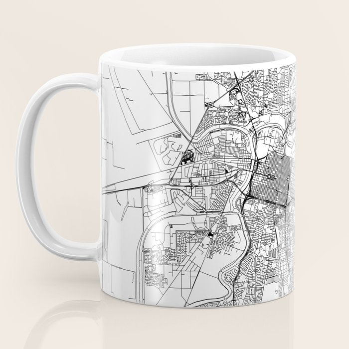 Sacramento White Map Coffee Mug Gallery Image 3