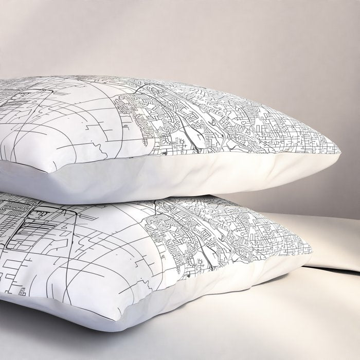 Sacramento White Map Pillow Sham Gallery Image 3